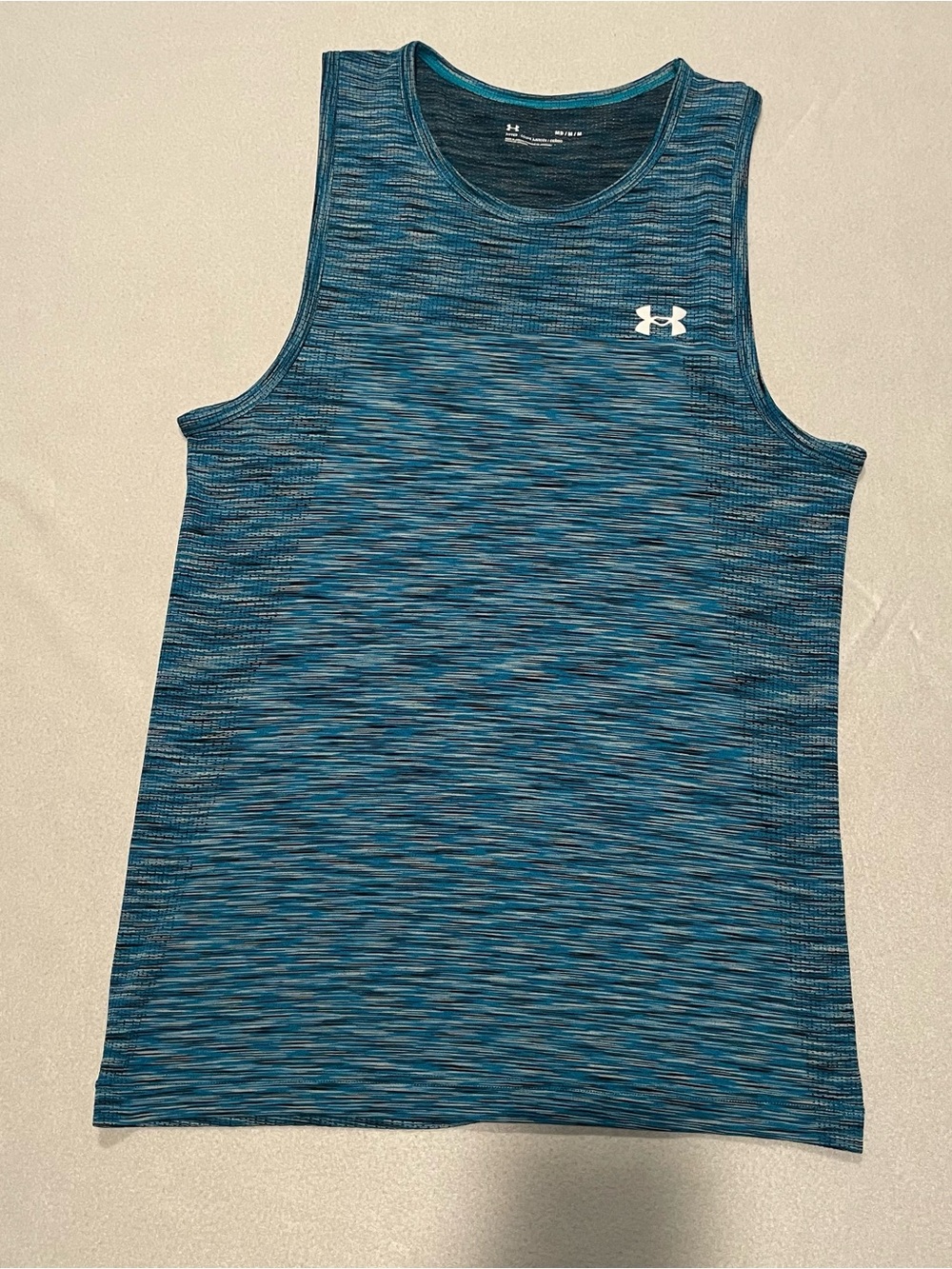 Under Armour Men’s Teal/Black Space-Dye Performance Tank, medium